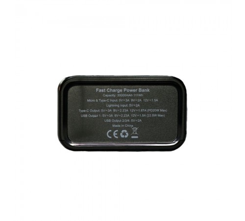 Повербанк 30000 mAh TheGeneral Andes, LED підсвічування, цифровий індикатор